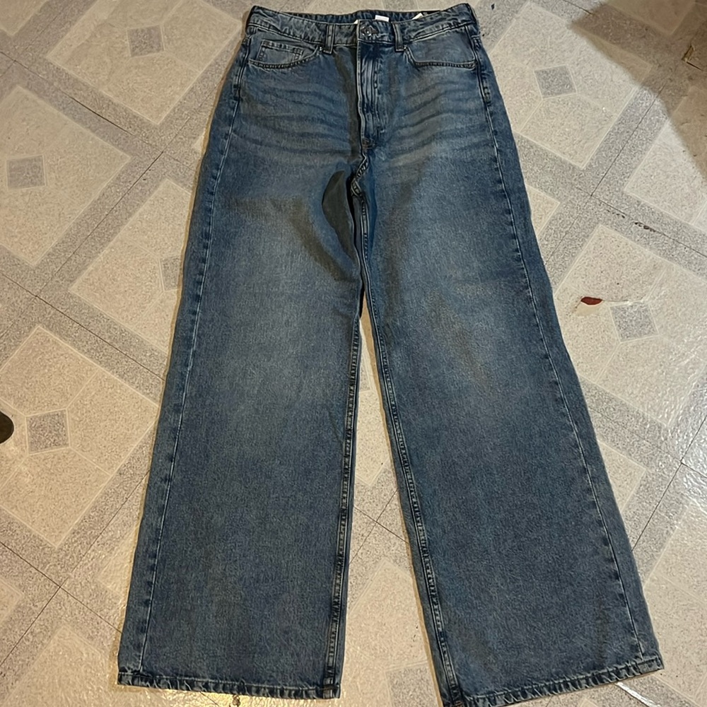 High waste wide leg jeans